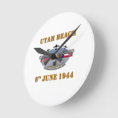 Utah Beach 6th June 1944 Runde Wanduhr (Winkel)