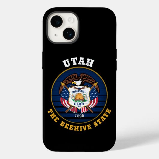 UTAH BEEHIVE STAAT FLAG Case-Mate iPhone HÜLLE (Rückseite)