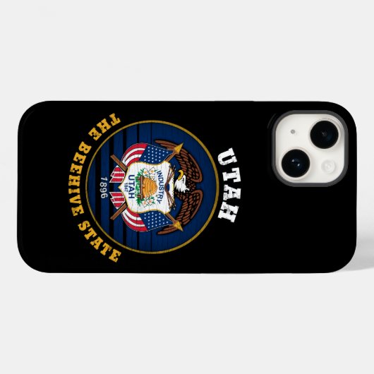UTAH BEEHIVE STAAT FLAG Case-Mate iPhone HÜLLE (Rückseite (Horizontal))