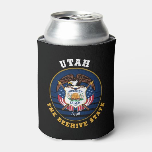 UTAH BEEHIVE STAAT FLAG DOSENKÜHLER (Kanne Vorderseite)