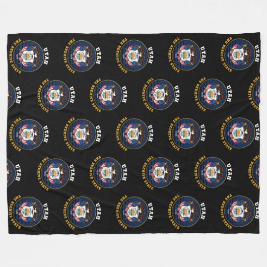 UTAH BEEHIVE STAAT FLAG FLEECEDECKE (Vorderseite (Horizontal))