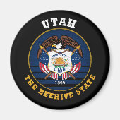 UTAH BEEHIVE STAAT FLAG MAGNET (Vorne)