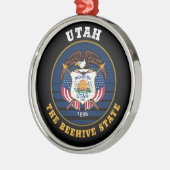 UTAH BEEHIVE STAAT FLAG ORNAMENT AUS METALL (Links)