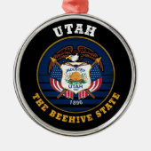 UTAH BEEHIVE STAAT FLAG ORNAMENT AUS METALL (Vorne)