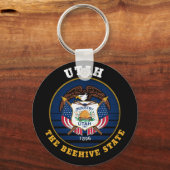 UTAH BEEHIVE STAAT FLAG SCHLÜSSELANHÄNGER (Vorderseite)