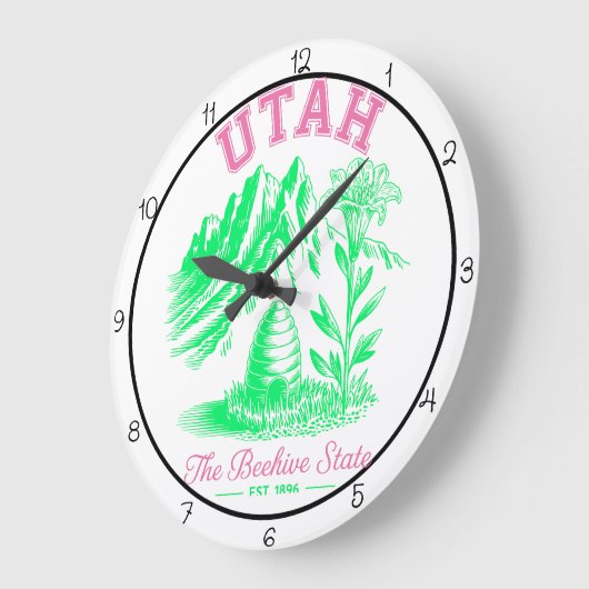 Utah Beehive State Lily  Große Wanduhr (Winkel)