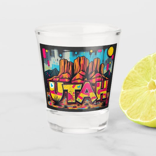 Utah Bekleidungsgeschenk Souvenir Schnapsglas (Vorderseite)