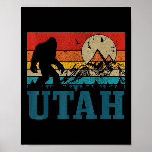 Utah Bigfoot Vintage Berge Wandern Camping Jagd Poster