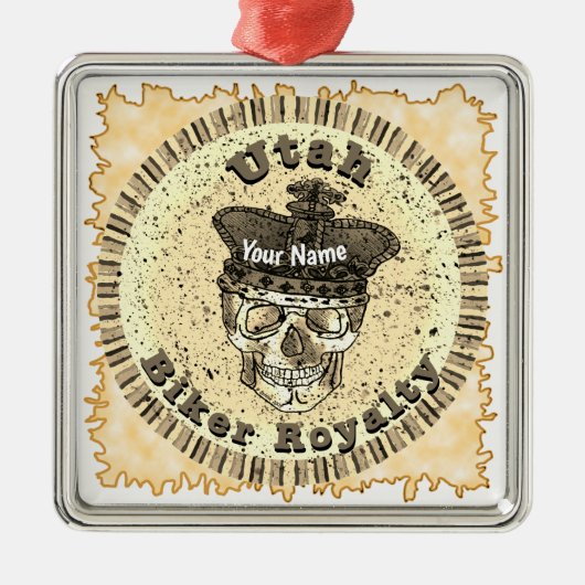 Utah Biker Ornament Aus Metall (Vorne)
