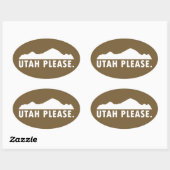 Utah bitte ovaler aufkleber (Blatt)