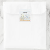 Utah-Blume Quadratischer Aufkleber (Tasche)