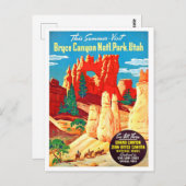 Utah, Bruce Canyon National Park, Vintage Reise Postkarte (Vorne/Hinten)