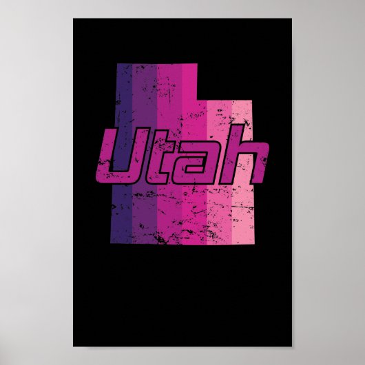 Utah Bundesstaat Umriss Karte USA Poster (Vorne)
