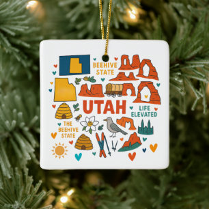 Utah Custom Family Trip Weihnachten Keramikornament