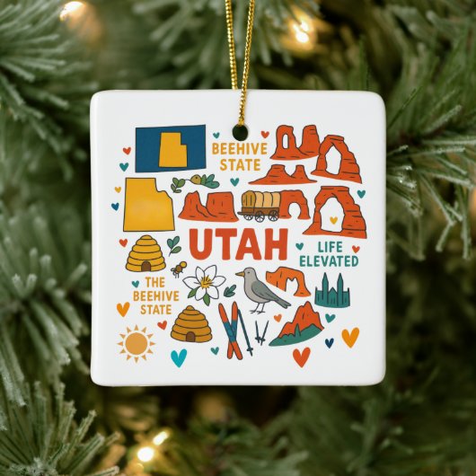 Utah Custom Family Trip Weihnachten Keramikornament (Baum)