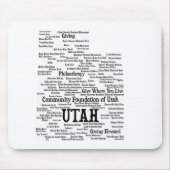 UTAH Custom Word Cloud Mousepad - Schwarzer Text (Vorne)