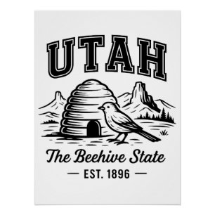 Utah, das Zeichen des beehive Staat Poster