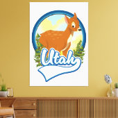 Utah Deer Travel Logo Leinwanddruck (Insitu (Wohnzimmer))
