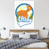 Utah Deer Travel Logo Leinwanddruck (Insitu (Schlafzimmer))