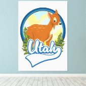 Utah Deer Travel Logo Leinwanddruck (Insitu (Holzboden))