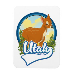 Utah Deer Travel Logo Magnet