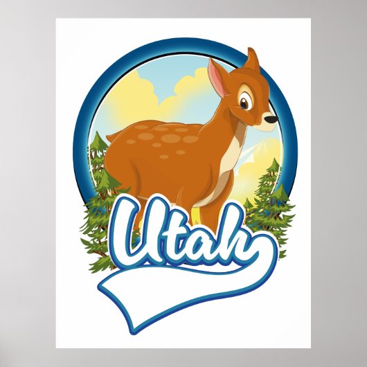 Utah Deer Travel Logo Poster (Vorne)