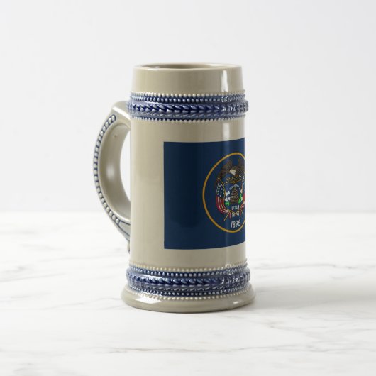 Utah: Der beehive Staat US-Flagge, Industrie Bierglas (Vorderseite Links)