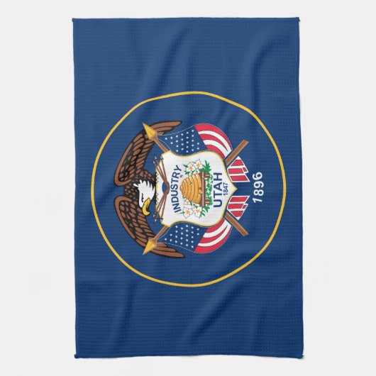 Utah: Der beehive Staat US-Flagge, Industrie Geschirrtuch (Vertikal)