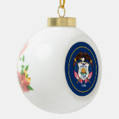 Utah: Der beehive Staat US-Flagge, Industrie Keramik Kugel-Ornament (Links)