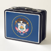 Utah: Der beehive Staat US-Flagge, Industrie Metall Brotdose (Rückseite)