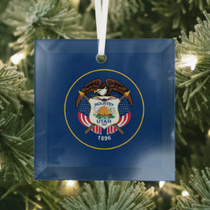 Utah: Der Bienenstock-Staat US-Flagge, Industrie Ornament Aus Glas