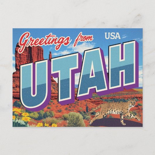 Utah Desert Bobcat Monument Valley Postkarte (Vorderseite)