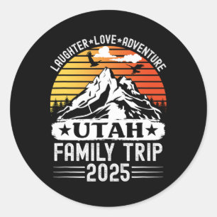 Utah-Familienreise 2025 Mountain Camping-Abenteuer Runder Aufkleber
