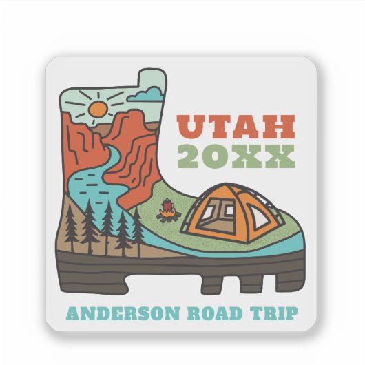 Utah Family Vacation, Road Trip, RV Camping Aufkleber (Vorderseite)