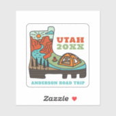 Utah Family Vacation, Road Trip, RV Camping Aufkleber (Blatt)