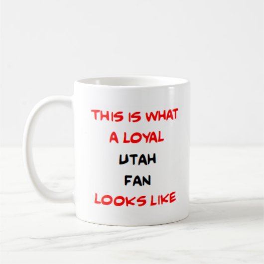 Utah-Fan, treu Kaffeetasse (Links)