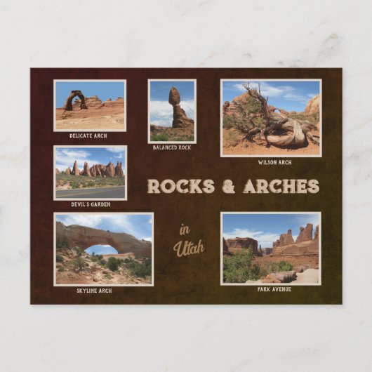Utah: Felsen & Bögen Postkarte (Vorderseite)