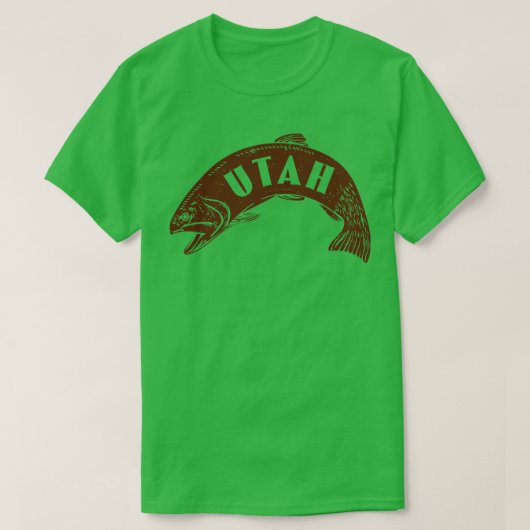 Utah Fish Wordmark Brown T-Shirt (Design vorne)