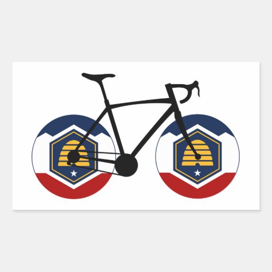 Utah Flag Cycling Rechteckiger Aufkleber (Vorderseite)