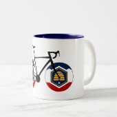 Utah Flag Cycling Zweifarbige Tasse (VorderseiteRechts)