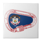 Utah Flag Klettersteig Carabiner Fliese (Vorderseite)