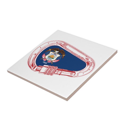Utah Flag Klettersteig Carabiner Fliese (Seite)