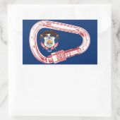 Utah Flag Klettersteig Carabiner Rechteckiger Aufkleber (Tasche)