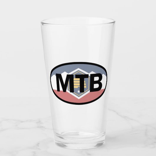 Utah Flag Mountain Biking Oval Glas (Vorderseite)