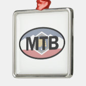 Utah Flag Mountain Biking Oval Ornament Aus Metall (Links)