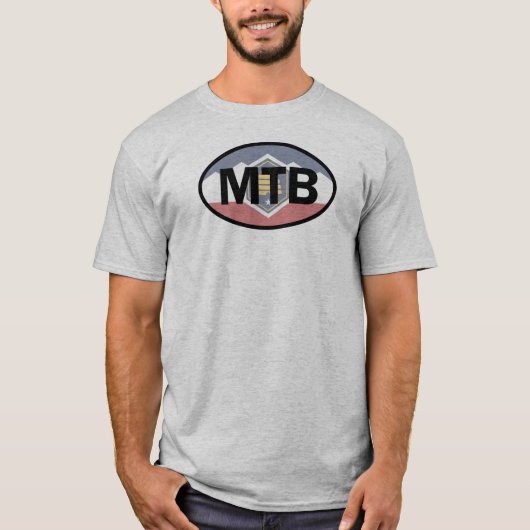 Utah Flag Mountain Biking Oval T-Shirt (Vorderseite)