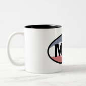 Utah Flag Mountain Biking Oval Zweifarbige Tasse (Links)