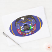 Utah Flag Ovaler Aufkleber (Umschlag)