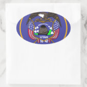 Utah Flag Ovaler Aufkleber (Tasche)