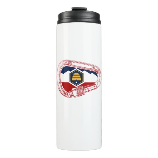 Utah Flag Rock Climbing Carabiner Thermosbecher (Vorderseite)